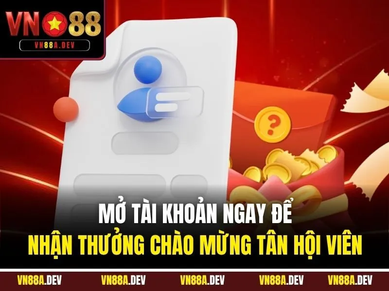 Mở tài khoản ngay để nhận thưởng chào mừng tân hội viên 